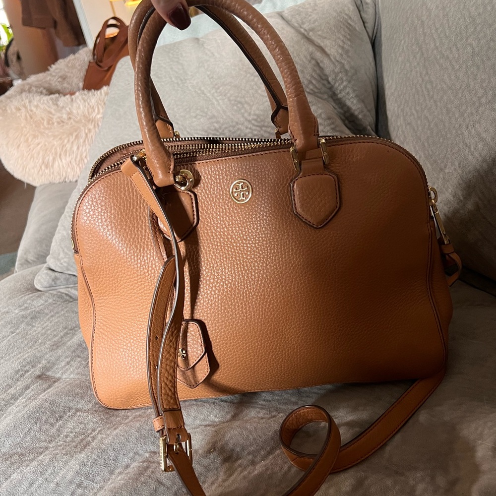 Tory Burch Tan Saddle Bag Three Compartment Medium-Large Handbag